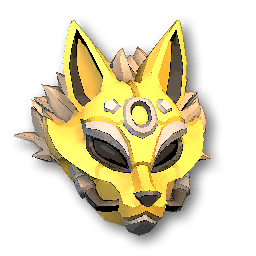 The in-game Golden Wolf Mask helmet image