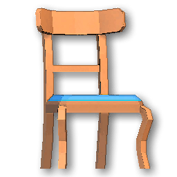 The in-game Premium Wooden Chair - Blue furniture image