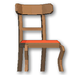 The in-game Premium Wooden Chair - Red furniture image