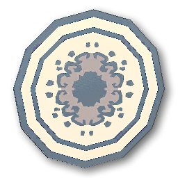 The in-game Round Ornate Rug - Blue furniture image