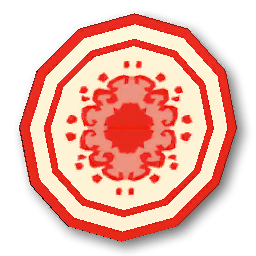 The in-game Round Ornate Rug - Red furniture image