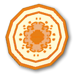 The in-game Round Ornate Rug - Yellow furniture image