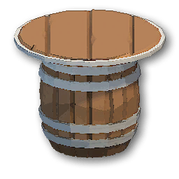 The in-game Small Barrel Table furniture image